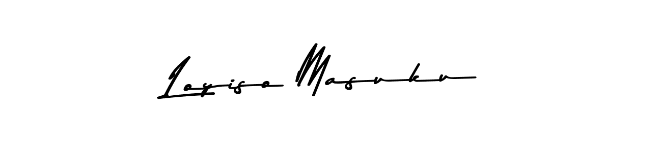 Make a beautiful signature design for name Loyiso Masuku. With this signature (Asem Kandis PERSONAL USE) style, you can create a handwritten signature for free. Loyiso Masuku signature style 9 images and pictures png