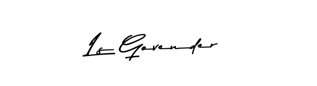This is the best signature style for the Ls Govender name. Also you like these signature font (Asem Kandis PERSONAL USE). Mix name signature. Ls Govender signature style 9 images and pictures png