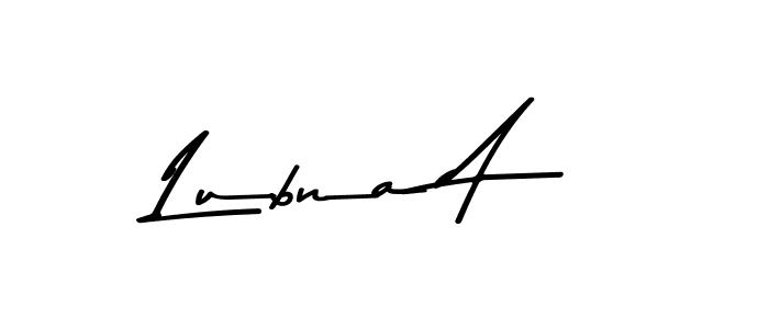 Also we have Lubna A name is the best signature style. Create professional handwritten signature collection using Asem Kandis PERSONAL USE autograph style. Lubna A signature style 9 images and pictures png
