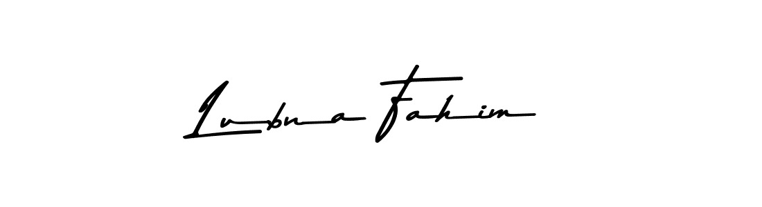 Create a beautiful signature design for name Lubna Fahim. With this signature (Asem Kandis PERSONAL USE) fonts, you can make a handwritten signature for free. Lubna Fahim signature style 9 images and pictures png