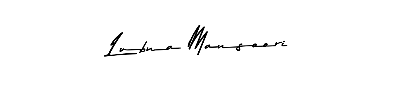 Design your own signature with our free online signature maker. With this signature software, you can create a handwritten (Asem Kandis PERSONAL USE) signature for name Lubna Mansoori. Lubna Mansoori signature style 9 images and pictures png