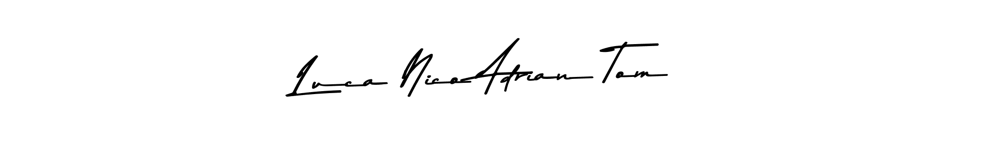 Make a beautiful signature design for name Luca Nico Adrian Tom. With this signature (Asem Kandis PERSONAL USE) style, you can create a handwritten signature for free. Luca Nico Adrian Tom signature style 9 images and pictures png