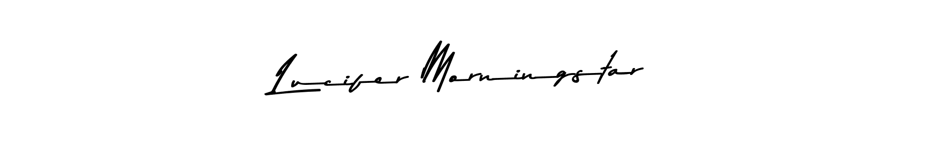 How to make Lucifer Morningstar name signature. Use Asem Kandis PERSONAL USE style for creating short signs online. This is the latest handwritten sign. Lucifer Morningstar signature style 9 images and pictures png