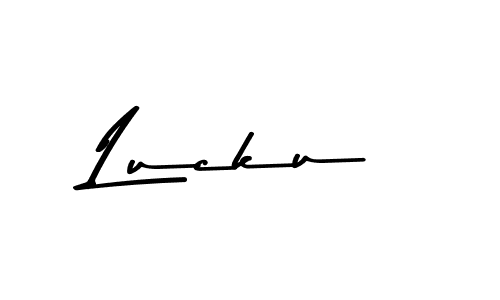 How to make Lucku name signature. Use Asem Kandis PERSONAL USE style for creating short signs online. This is the latest handwritten sign. Lucku signature style 9 images and pictures png