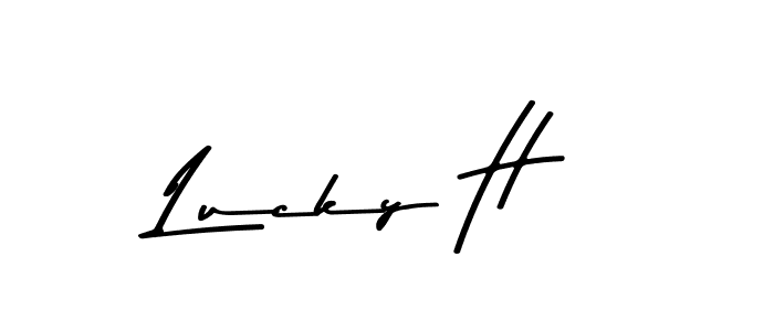 How to make Lucky H signature? Asem Kandis PERSONAL USE is a professional autograph style. Create handwritten signature for Lucky H name. Lucky H signature style 9 images and pictures png