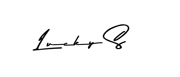 How to Draw Lucky S signature style? Asem Kandis PERSONAL USE is a latest design signature styles for name Lucky S. Lucky S signature style 9 images and pictures png