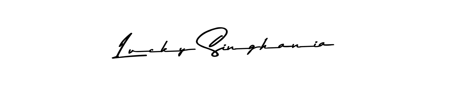 Create a beautiful signature design for name Lucky Singhania. With this signature (Asem Kandis PERSONAL USE) fonts, you can make a handwritten signature for free. Lucky Singhania signature style 9 images and pictures png