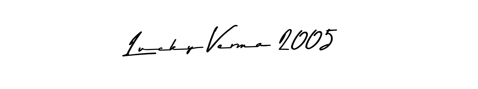 Make a beautiful signature design for name Lucky Verma 2005. With this signature (Asem Kandis PERSONAL USE) style, you can create a handwritten signature for free. Lucky Verma 2005 signature style 9 images and pictures png