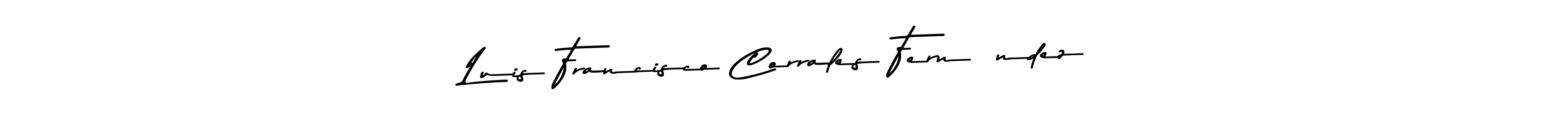This is the best signature style for the Luis Francisco Corrales Fernández name. Also you like these signature font (Asem Kandis PERSONAL USE). Mix name signature. Luis Francisco Corrales Fernández signature style 9 images and pictures png