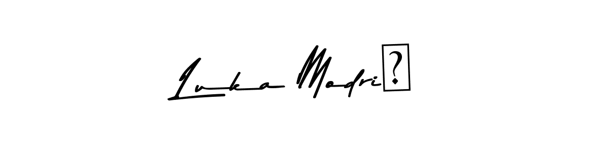 Create a beautiful signature design for name Luka Modrić. With this signature (Asem Kandis PERSONAL USE) fonts, you can make a handwritten signature for free. Luka Modrić signature style 9 images and pictures png