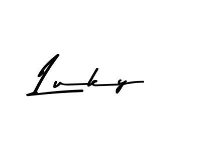 How to make Luky name signature. Use Asem Kandis PERSONAL USE style for creating short signs online. This is the latest handwritten sign. Luky signature style 9 images and pictures png