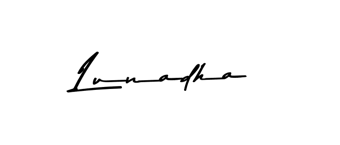 if you are searching for the best signature style for your name Lunadha. so please give up your signature search. here we have designed multiple signature styles  using Asem Kandis PERSONAL USE. Lunadha signature style 9 images and pictures png