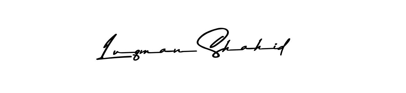 How to make Luqman Shahid name signature. Use Asem Kandis PERSONAL USE style for creating short signs online. This is the latest handwritten sign. Luqman Shahid signature style 9 images and pictures png