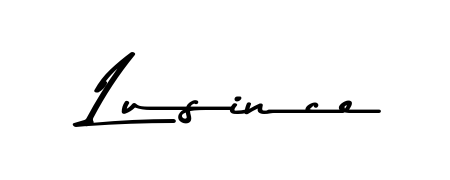 Enhance your business communications with Lusince signature in Asem Kandis PERSONAL USE lettering. Clean, modern, and universally compatible. Lusince signature style 9 images and pictures png