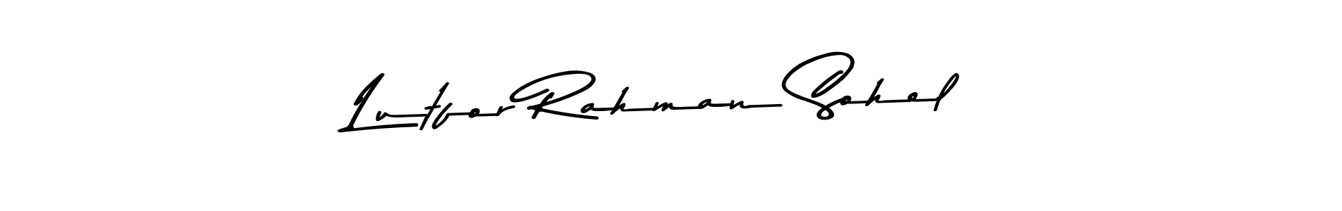 Create a beautiful signature design for name Lutfor Rahman Sohel. With this signature (Asem Kandis PERSONAL USE) fonts, you can make a handwritten signature for free. Lutfor Rahman Sohel signature style 9 images and pictures png