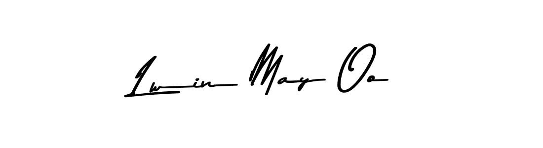 How to make Lwin May Oo name signature. Use Asem Kandis PERSONAL USE style for creating short signs online. This is the latest handwritten sign. Lwin May Oo signature style 9 images and pictures png