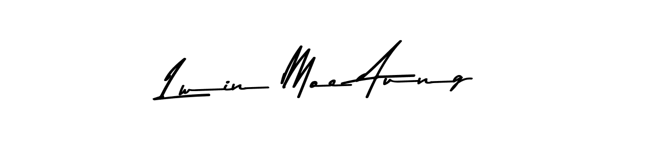 The best way (Asem Kandis PERSONAL USE) to make a short signature is to pick only two or three words in your name. The name Lwin Moe Aung include a total of six letters. For converting this name. Lwin Moe Aung signature style 9 images and pictures png