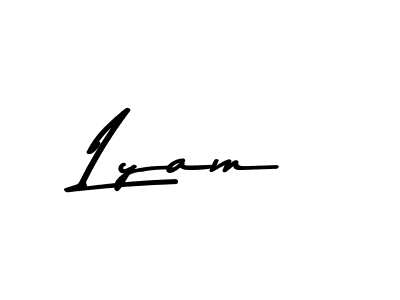 How to make Lyam name signature. Use Asem Kandis PERSONAL USE style for creating short signs online. This is the latest handwritten sign. Lyam signature style 9 images and pictures png