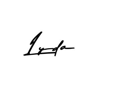 How to make Lyda name signature. Use Asem Kandis PERSONAL USE style for creating short signs online. This is the latest handwritten sign. Lyda signature style 9 images and pictures png
