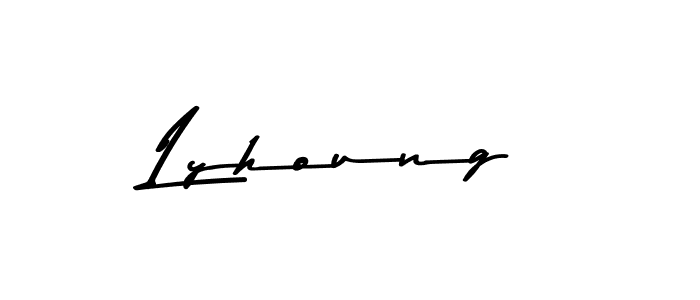 Make a beautiful signature design for name Lyhoung. With this signature (Asem Kandis PERSONAL USE) style, you can create a handwritten signature for free. Lyhoung signature style 9 images and pictures png