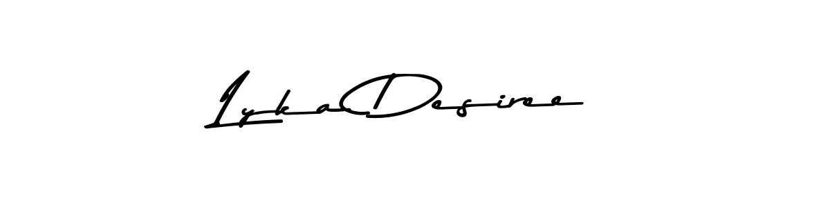 Also You can easily find your signature by using the search form. We will create Lyka Desiree name handwritten signature images for you free of cost using Asem Kandis PERSONAL USE sign style. Lyka Desiree signature style 9 images and pictures png