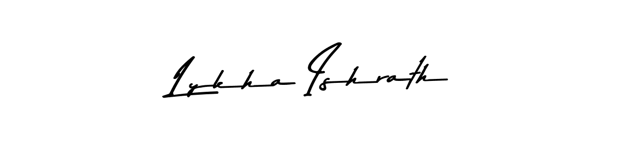 You should practise on your own different ways (Asem Kandis PERSONAL USE) to write your name (Lykha Ishrath) in signature. don't let someone else do it for you. Lykha Ishrath signature style 9 images and pictures png