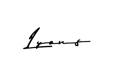Create a beautiful signature design for name Lyons. With this signature (Asem Kandis PERSONAL USE) fonts, you can make a handwritten signature for free. Lyons signature style 9 images and pictures png