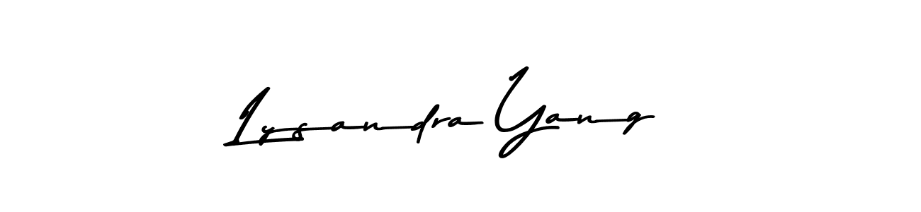 How to make Lysandra Yang name signature. Use Asem Kandis PERSONAL USE style for creating short signs online. This is the latest handwritten sign. Lysandra Yang signature style 9 images and pictures png