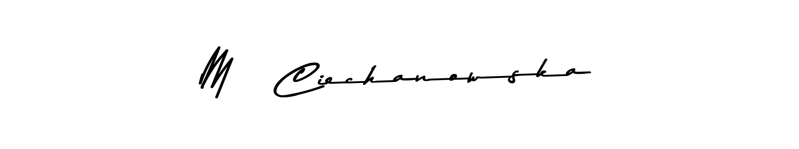 The best way (Asem Kandis PERSONAL USE) to make a short signature is to pick only two or three words in your name. The name M   Ciechanowska include a total of six letters. For converting this name. M   Ciechanowska signature style 9 images and pictures png