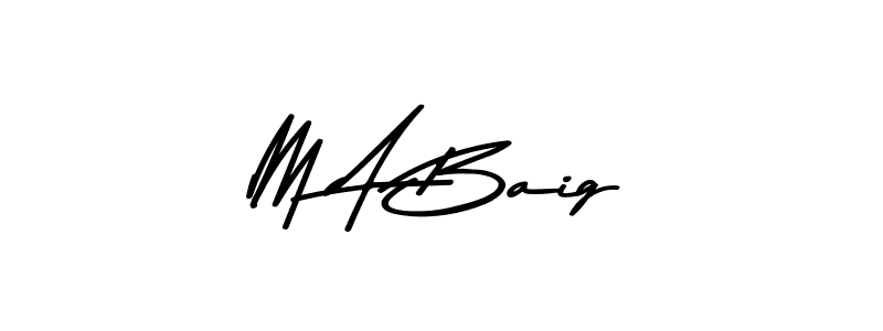 if you are searching for the best signature style for your name M A Baig. so please give up your signature search. here we have designed multiple signature styles  using Asem Kandis PERSONAL USE. M A Baig signature style 9 images and pictures png