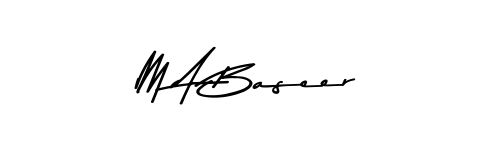 Design your own signature with our free online signature maker. With this signature software, you can create a handwritten (Asem Kandis PERSONAL USE) signature for name M A Baseer. M A Baseer signature style 9 images and pictures png