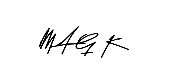 M A G K stylish signature style. Best Handwritten Sign (Asem Kandis PERSONAL USE) for my name. Handwritten Signature Collection Ideas for my name M A G K. M A G K signature style 9 images and pictures png