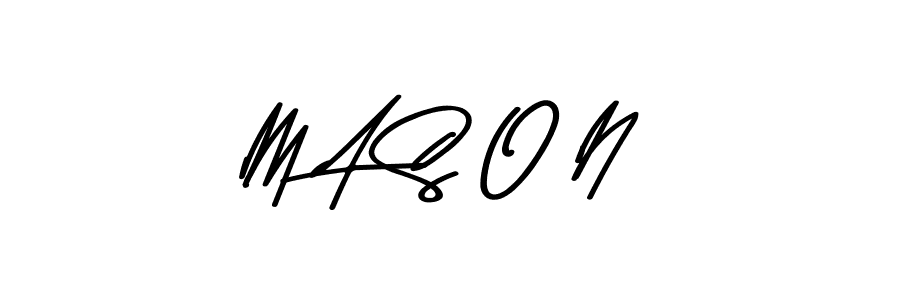How to make M A S O N name signature. Use Asem Kandis PERSONAL USE style for creating short signs online. This is the latest handwritten sign. M A S O N signature style 9 images and pictures png