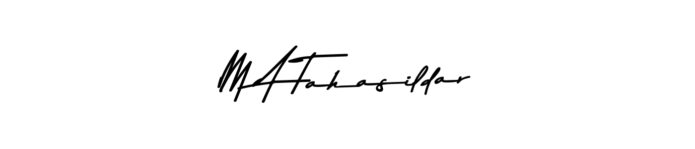 Create a beautiful signature design for name M A Tahasildar. With this signature (Asem Kandis PERSONAL USE) fonts, you can make a handwritten signature for free. M A Tahasildar signature style 9 images and pictures png