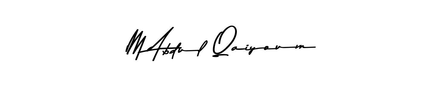 Design your own signature with our free online signature maker. With this signature software, you can create a handwritten (Asem Kandis PERSONAL USE) signature for name M Abdul Qaiyoum. M Abdul Qaiyoum signature style 9 images and pictures png