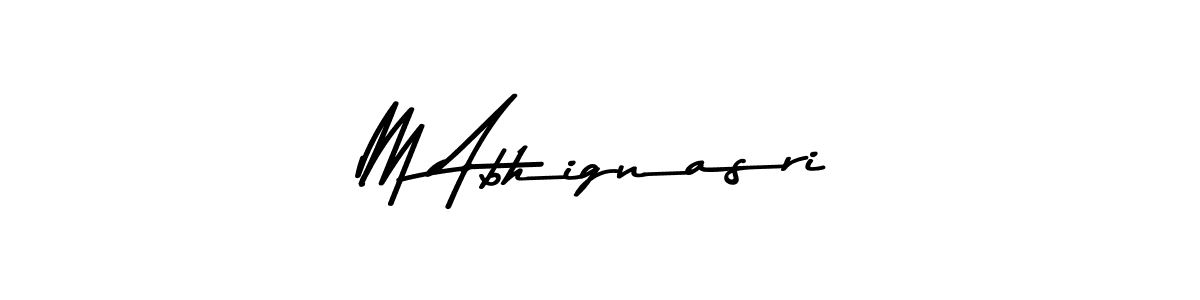 The best way (Asem Kandis PERSONAL USE) to make a short signature is to pick only two or three words in your name. The name M Abhignasri include a total of six letters. For converting this name. M Abhignasri signature style 9 images and pictures png