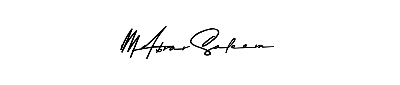 How to make M Abrar Saleem name signature. Use Asem Kandis PERSONAL USE style for creating short signs online. This is the latest handwritten sign. M Abrar Saleem signature style 9 images and pictures png