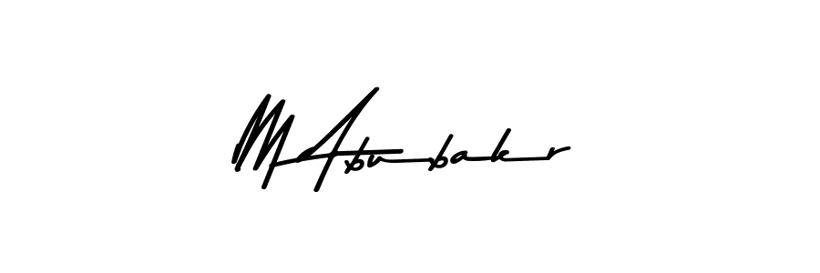 How to make M Abubakr name signature. Use Asem Kandis PERSONAL USE style for creating short signs online. This is the latest handwritten sign. M Abubakr signature style 9 images and pictures png