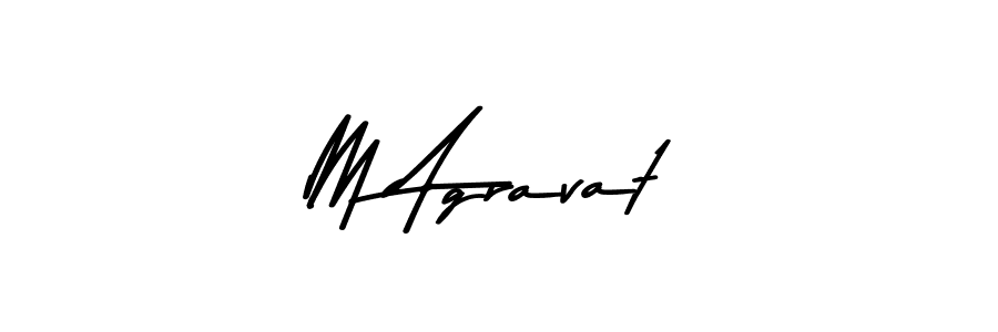 Create a beautiful signature design for name M Agravat. With this signature (Asem Kandis PERSONAL USE) fonts, you can make a handwritten signature for free. M Agravat signature style 9 images and pictures png