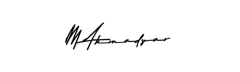 How to make M Ahmadyar name signature. Use Asem Kandis PERSONAL USE style for creating short signs online. This is the latest handwritten sign. M Ahmadyar signature style 9 images and pictures png