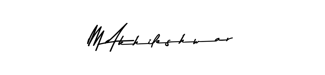 Create a beautiful signature design for name M Akhileshwar. With this signature (Asem Kandis PERSONAL USE) fonts, you can make a handwritten signature for free. M Akhileshwar signature style 9 images and pictures png