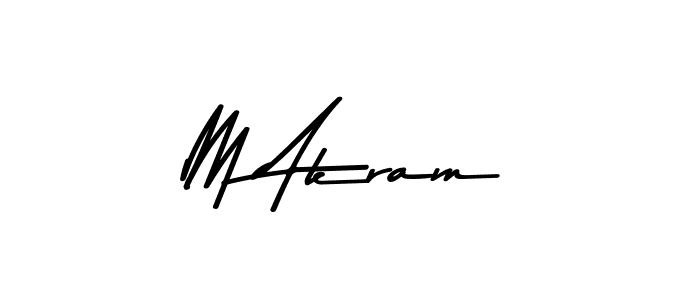 How to make M Akram name signature. Use Asem Kandis PERSONAL USE style for creating short signs online. This is the latest handwritten sign. M Akram signature style 9 images and pictures png