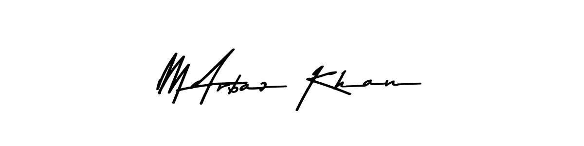 The best way (Asem Kandis PERSONAL USE) to make a short signature is to pick only two or three words in your name. The name M Arbaz Khan include a total of six letters. For converting this name. M Arbaz Khan signature style 9 images and pictures png