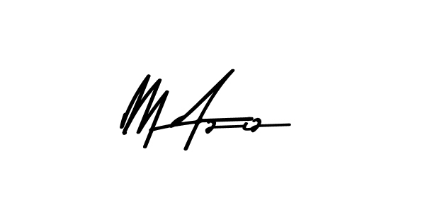 How to make M Aziz name signature. Use Asem Kandis PERSONAL USE style for creating short signs online. This is the latest handwritten sign. M Aziz signature style 9 images and pictures png