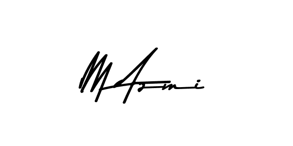 How to make M Azmi name signature. Use Asem Kandis PERSONAL USE style for creating short signs online. This is the latest handwritten sign. M Azmi signature style 9 images and pictures png