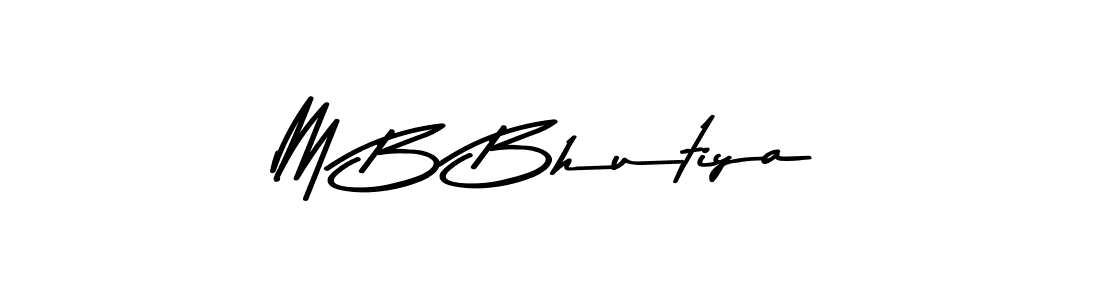 Create a beautiful signature design for name M B Bhutiya. With this signature (Asem Kandis PERSONAL USE) fonts, you can make a handwritten signature for free. M B Bhutiya signature style 9 images and pictures png