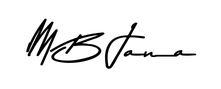 Give your name M B Jana an exquisite flair with the Asem Kandis PERSONAL USE script font. Ideal for contracts, resumes, and formal letterheads. M B Jana signature style 9 images and pictures png