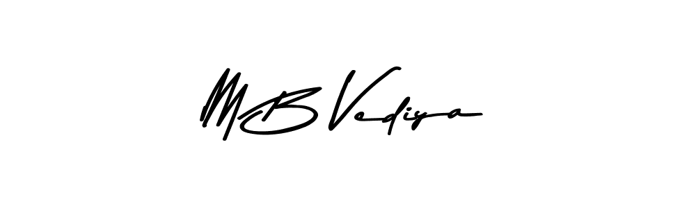 Design your own signature with our free online signature maker. With this signature software, you can create a handwritten (Asem Kandis PERSONAL USE) signature for name M B Vediya. M B Vediya signature style 9 images and pictures png