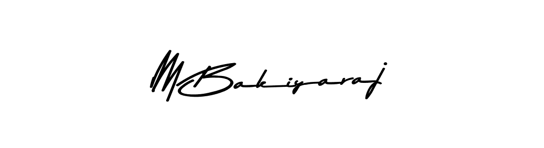 The best way (Asem Kandis PERSONAL USE) to make a short signature is to pick only two or three words in your name. The name M Bakiyaraj include a total of six letters. For converting this name. M Bakiyaraj signature style 9 images and pictures png