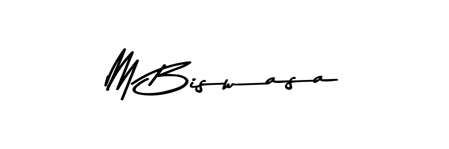 Make a beautiful signature design for name M Biswasa. With this signature (Asem Kandis PERSONAL USE) style, you can create a handwritten signature for free. M Biswasa signature style 9 images and pictures png
